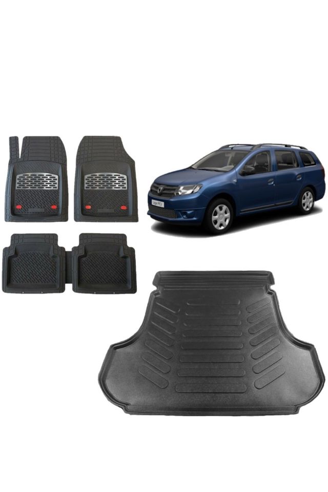 Dacia Logan Mcv 2017 Model Uyumlu 3d Bagaj Havuzu+3d Gri Kromlu Havuzlu Paspas Takımı