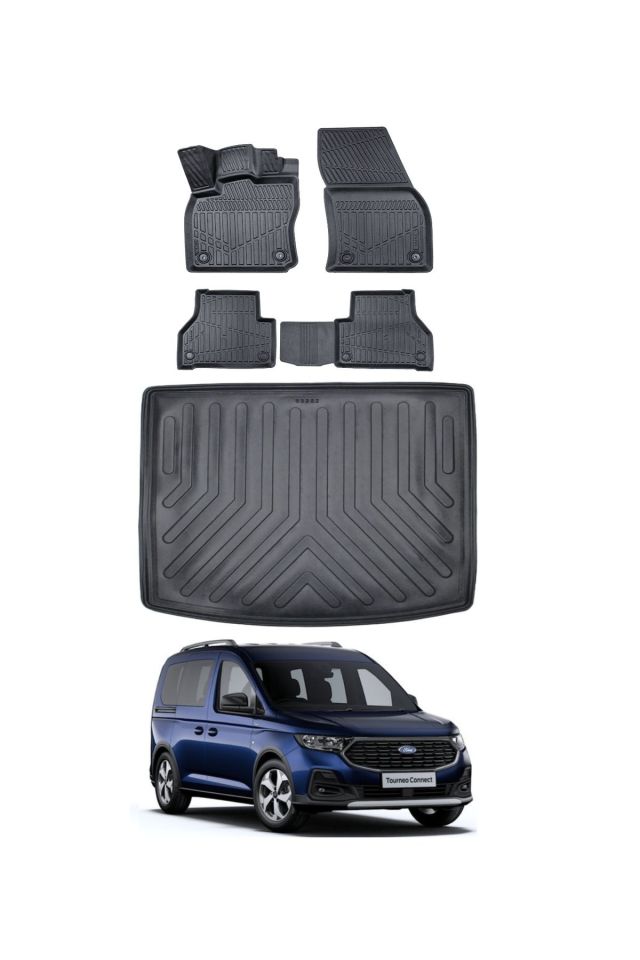 Ford Connect 2022 Model Bagaj Havuzu Araca Özel Siyah Paspas Takımı