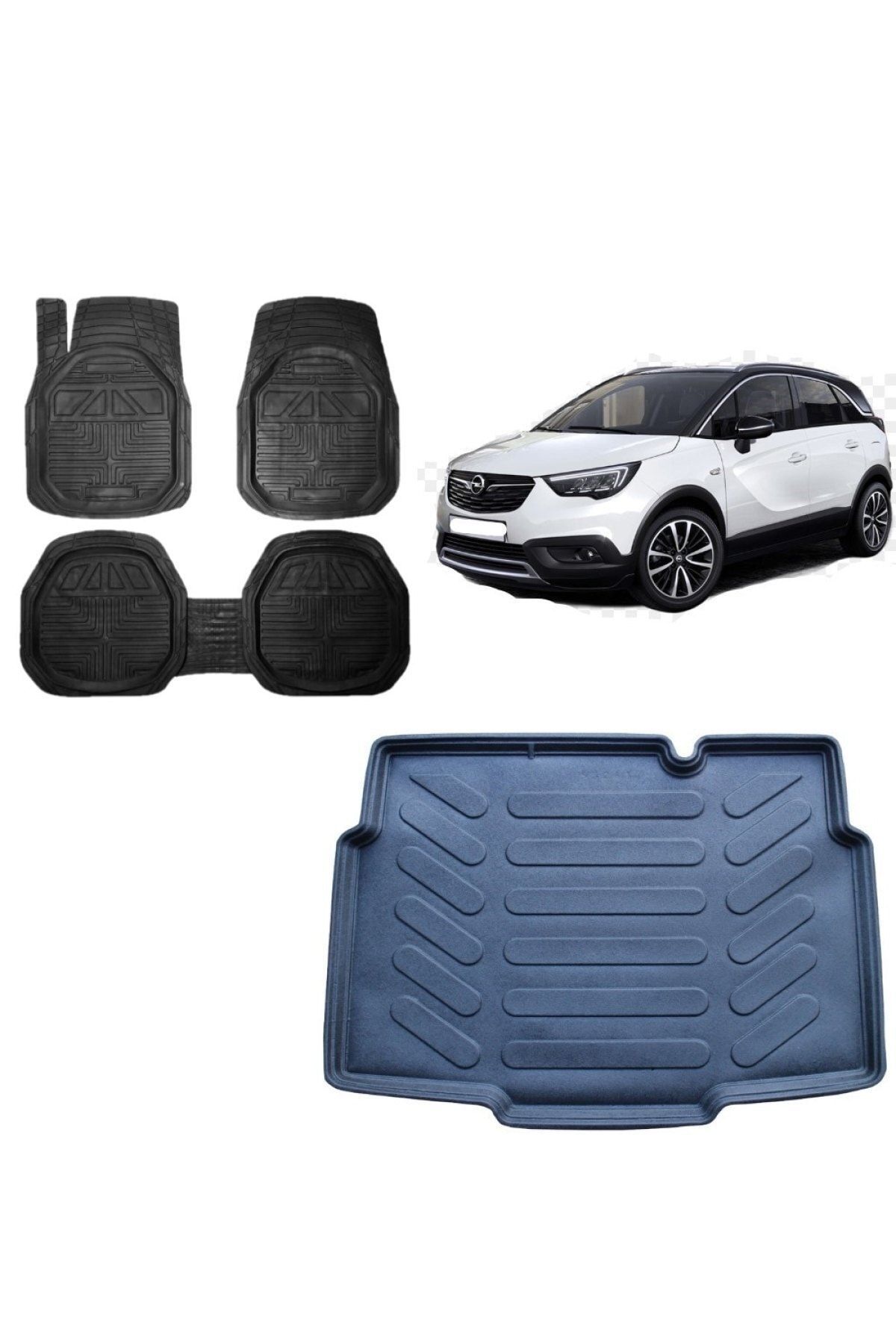Opel Crossland 2023 Model Alt Kademe 3d Bagaj Havuzu+3d Havuzlu Paspas Takımı