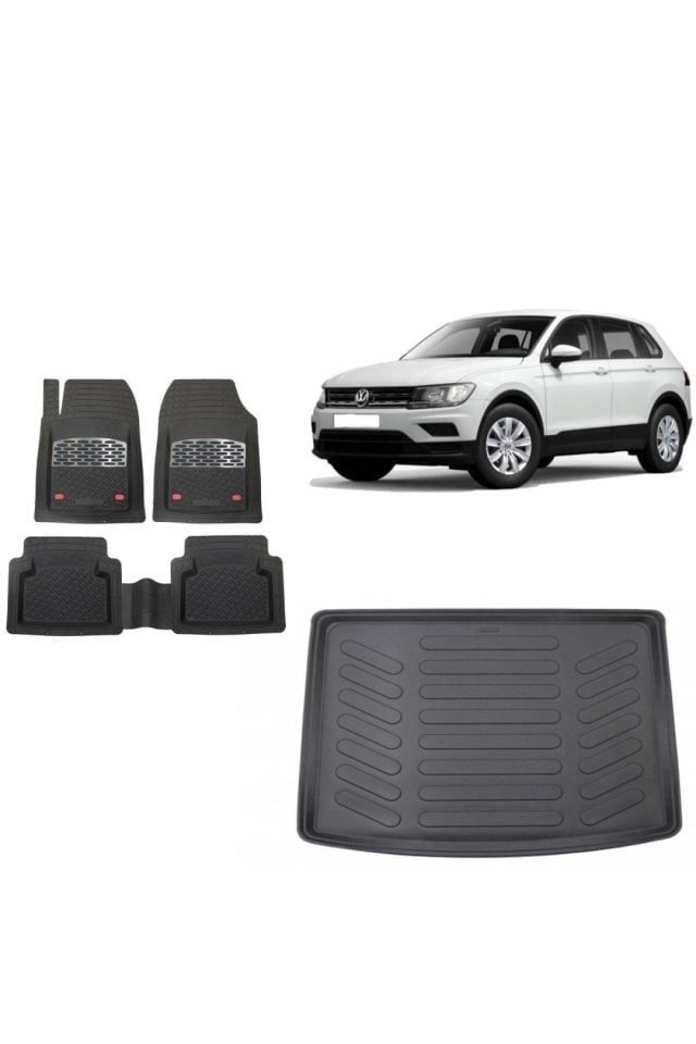 Volkswagen Tiguan Alt Kademe 2017 Model 3d Bagaj Havuzu+3d Havuzlu Paspas Takımı Safir Siyah