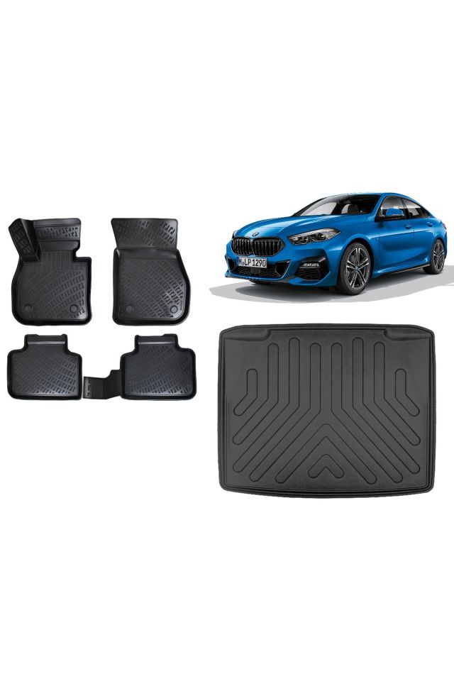 Bmw 2 Serisi F44 Gran Coupe 2019 Model 3D ALT Bagaj Havuzu+3D Havuzlu Araca Özel Paspas Takımı