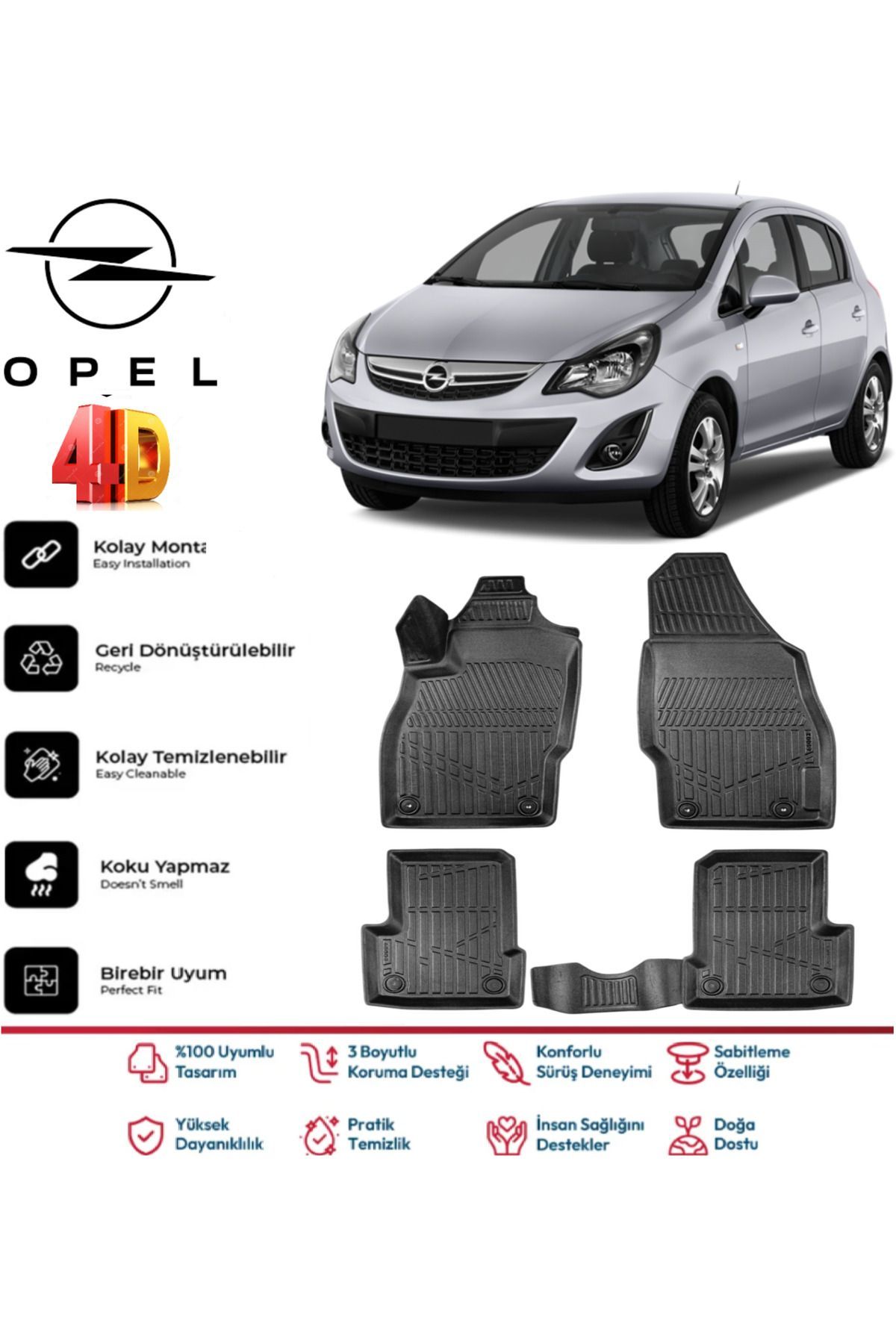 Opel Corsa D 2011 Model 4D Havuzlu Paspas