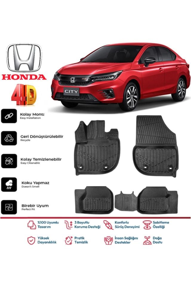 Honda City 2021 Model 4D Havuzlu Paspas
