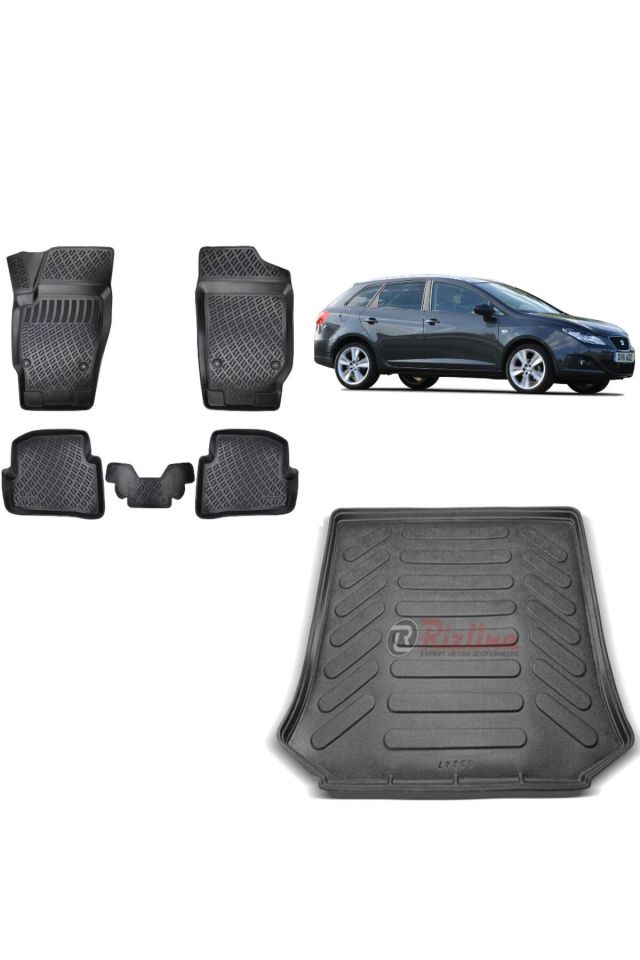 Seat İbiza SW 2013 Model 3D Bagaj Havuzu+3D Havuzlu Araca Özel Paspas Takımı
