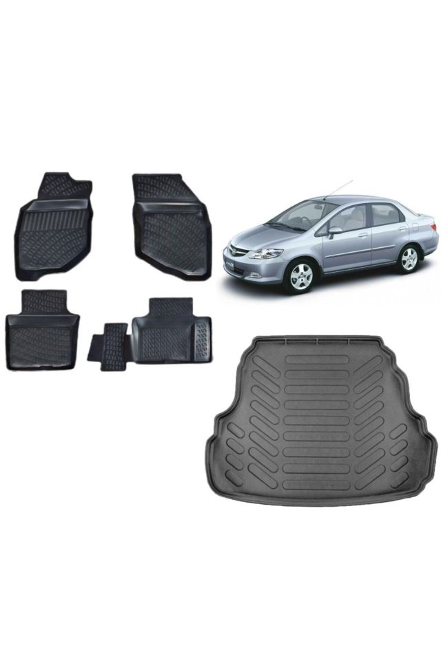Honda City 2006 Model 3D Bagaj Havuzu+3D Havuzlu Araca Özel Paspas Takımı