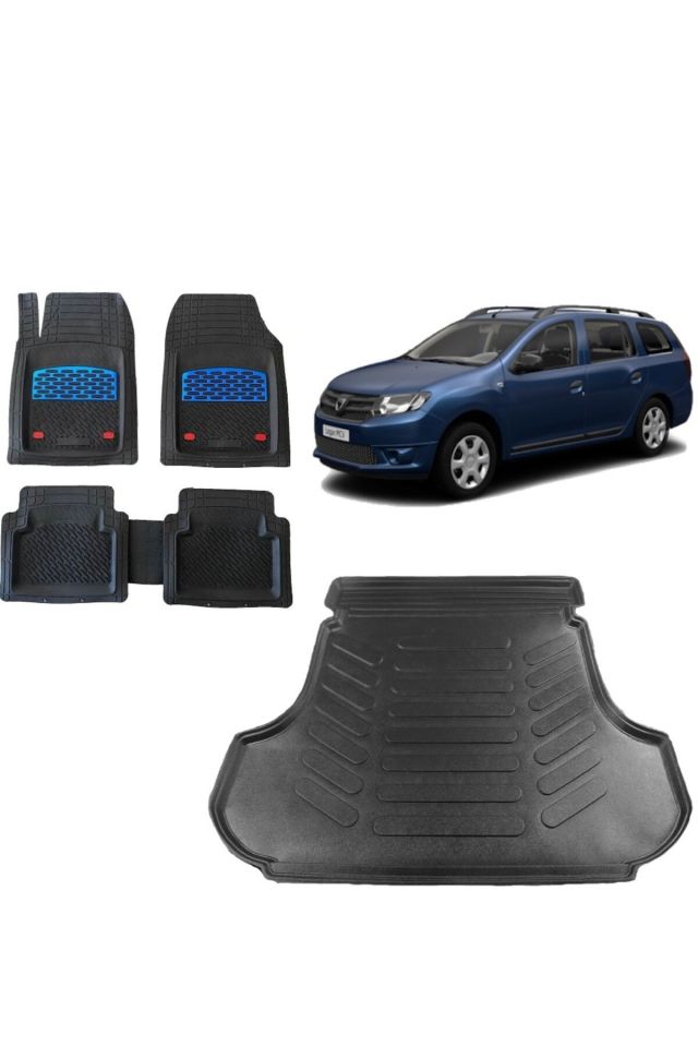 Dacia Logan MCV 2023 Model 3D Bagaj Havuzu+3D Havuzlu Safir Mavi Kromlu Paspas