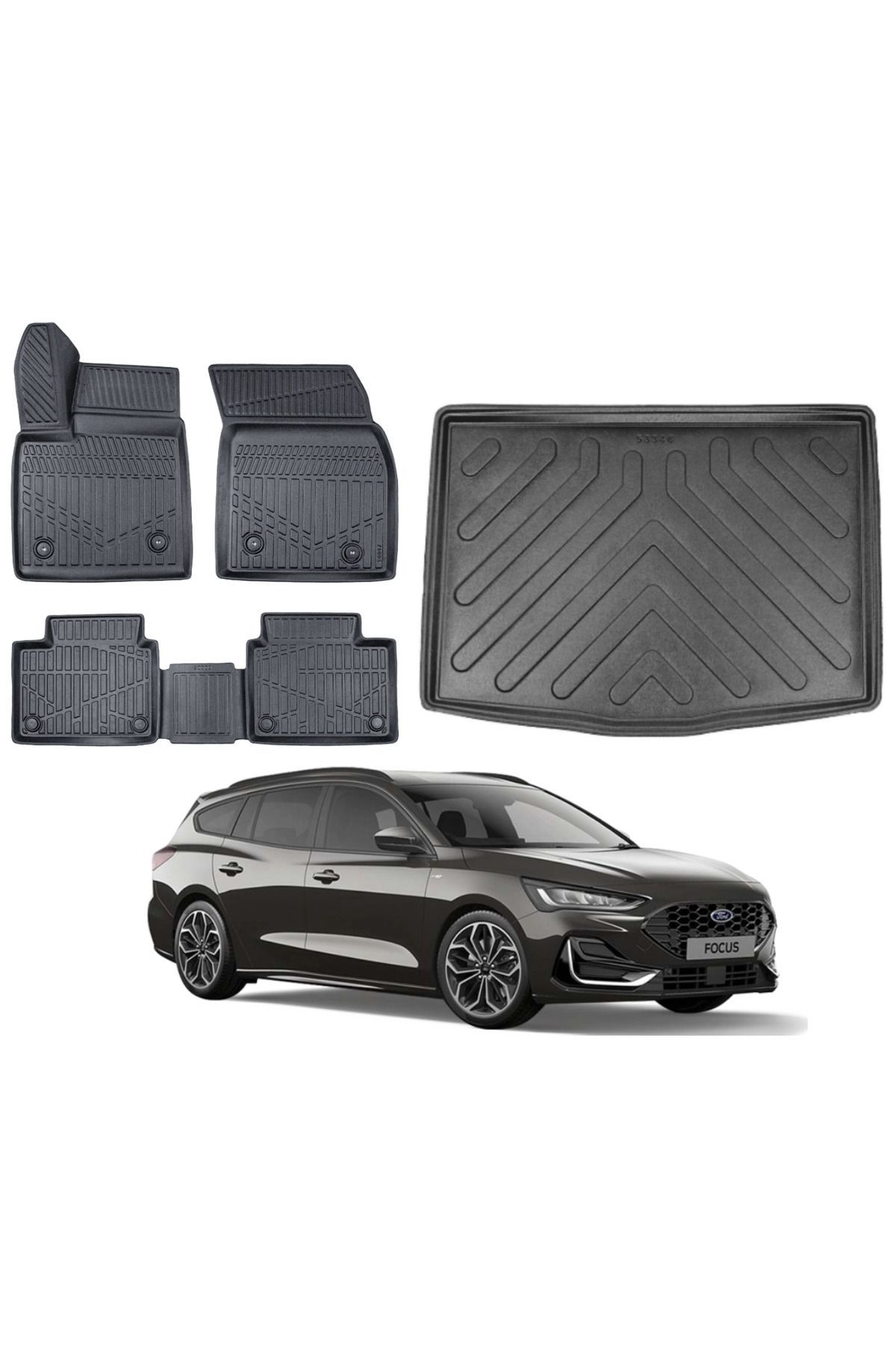 Ford Focus 5 STW 2023 Model Alt Bagaj Havuzu Paspas Takımı Eva Serisi