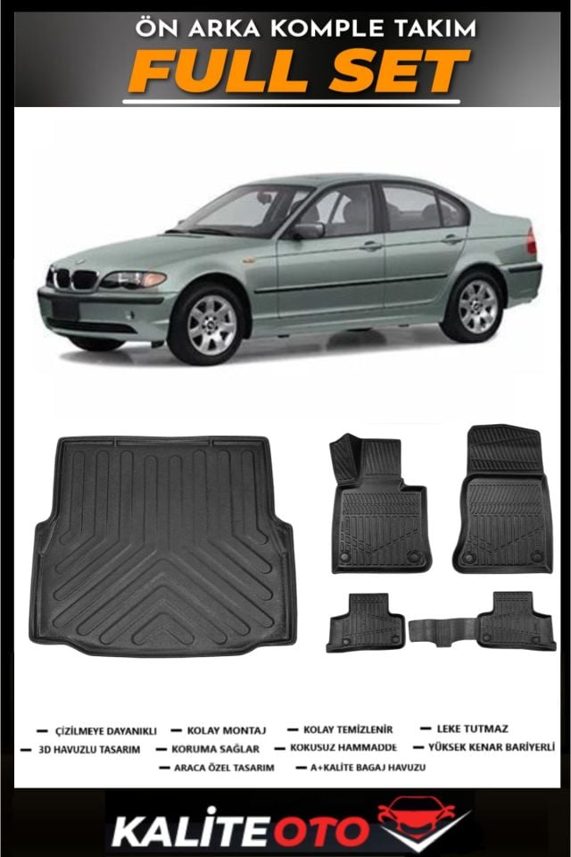 Bmw 3 Serisi E46 Bagaj Havuzu+4.5D Havuzlu Paspas Seti 2005 Model
