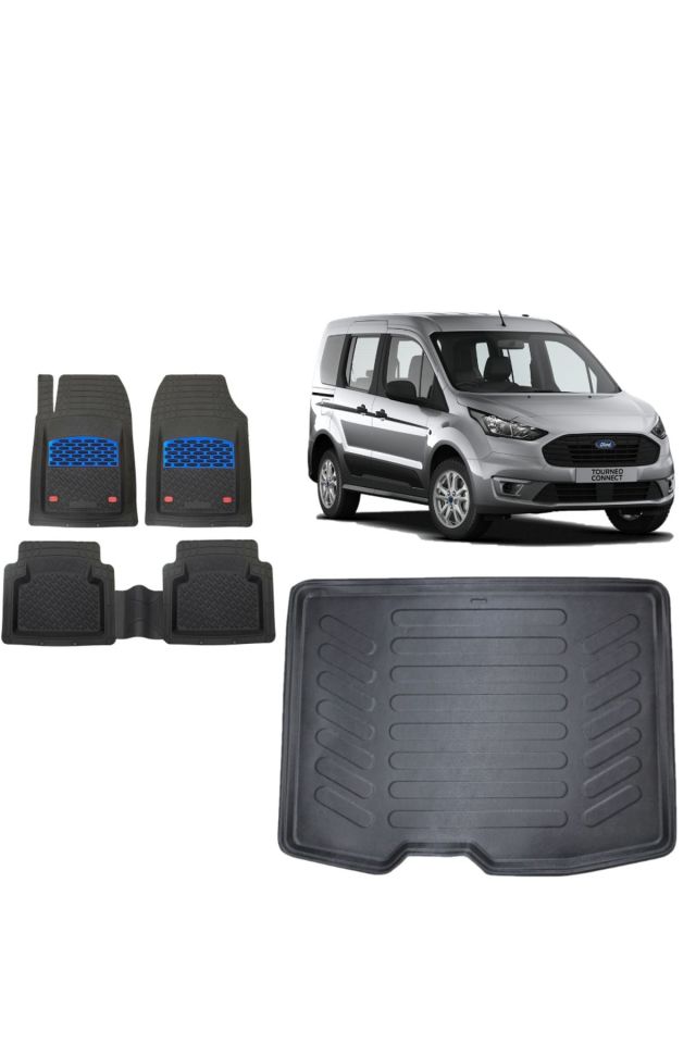 Ford Connect 2022 Model 3D Bagaj Havuzu+3D Havuzlu Safir Mavi Kromlu Paspas