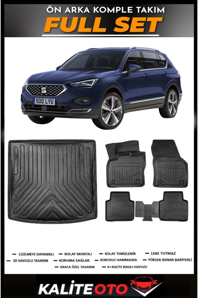 Seat Taracco 5 Koltuk Bagaj Havuzu+4.5D Havuzlu Paspas Seti 2024 Model
