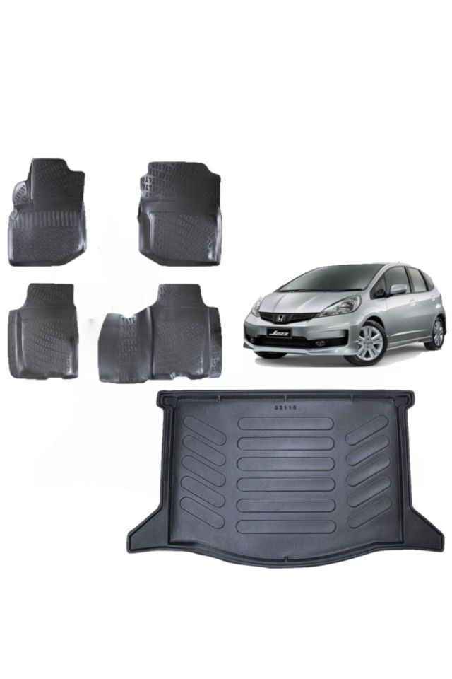 Honda Jazz 2014 Model 3D Bagaj Havuzu+3D Havuzlu Araca Özel Paspas Takımı