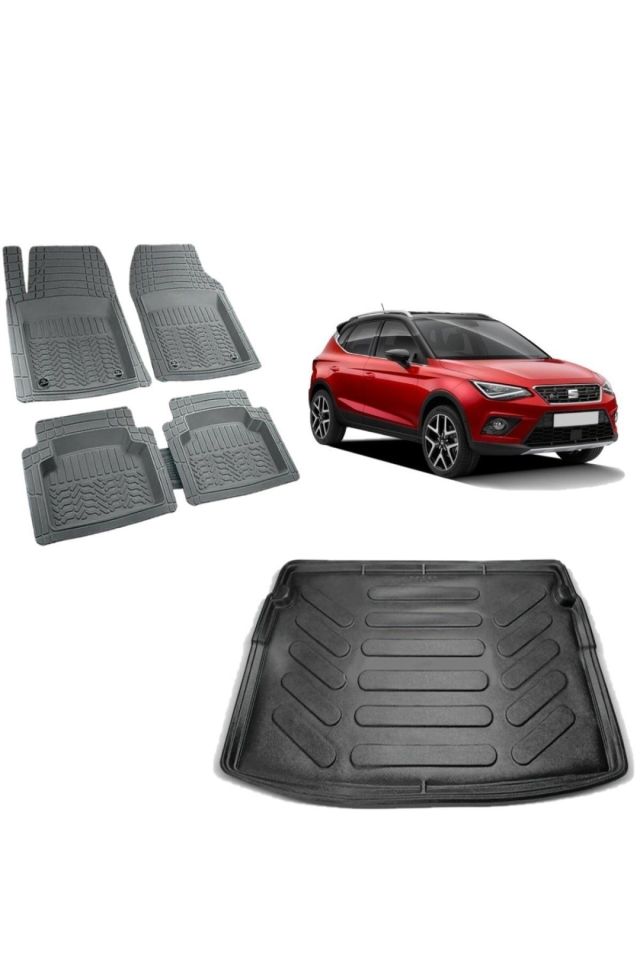 Seat Arona 2022 Model Üst Kademe 3d Bagaj Havuzu+3d Gri Havuzlu Paspas Takımı
