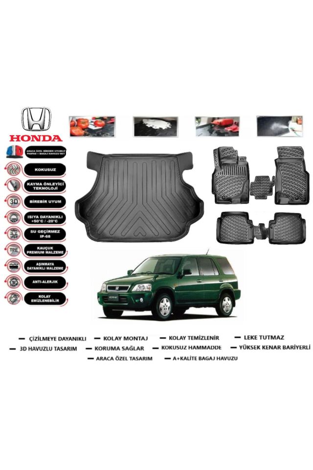 Honda CRV 1995 Model Bagaj Havuzu Araca Özel Paspas Takımı Prrox