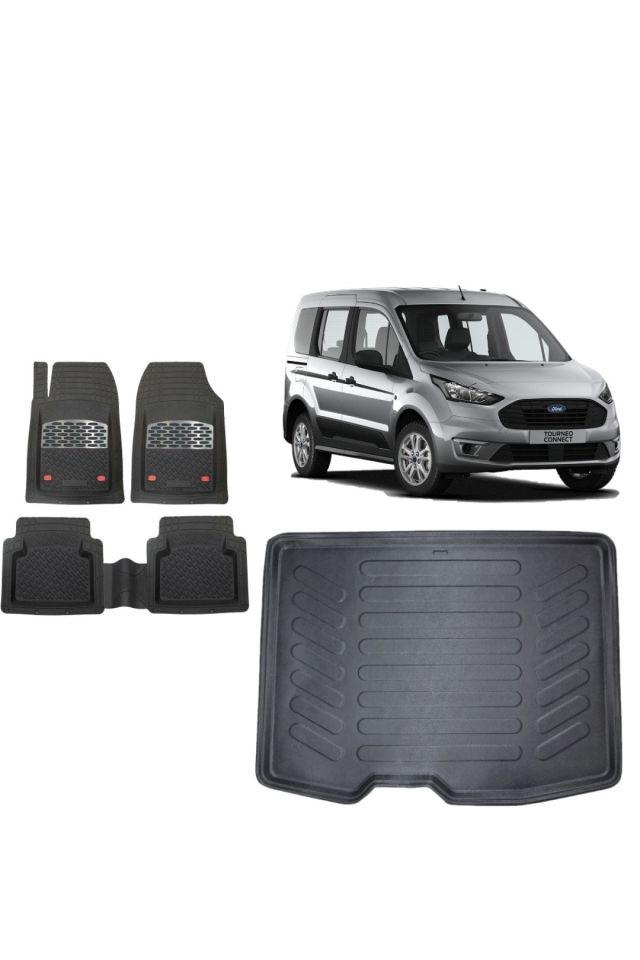 Ford Connect 2021 Model 3D Bagaj Havuzu+3D Havuzlu Safir Karbon Kromlu Paspas