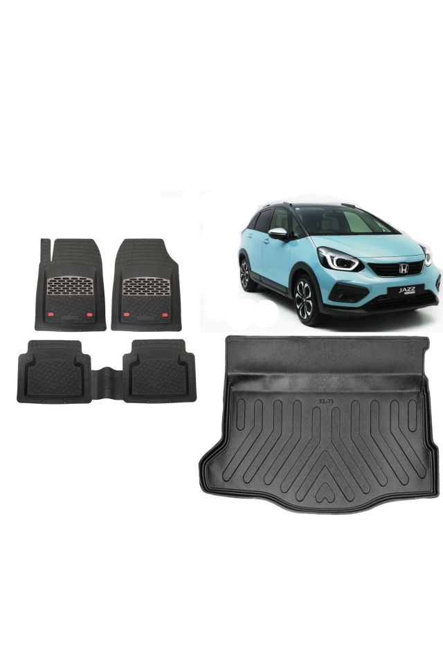 Honda Jazz Crosstar 2023 Model 3D Bagaj Havuzu+3D Havuzlu Safir Gri Kromlu Paspas