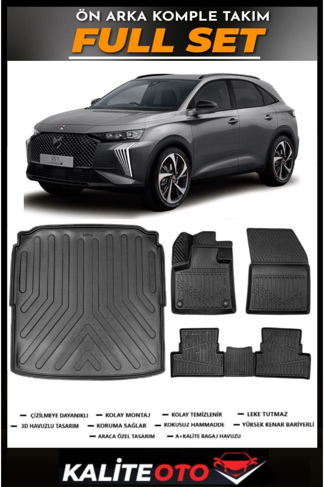 DS7 Crossback Bagaj Havuzu+4.5D Havuzlu Paspas Seti 2021 Model