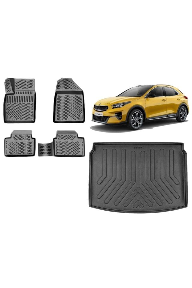 Kia XCeed 2021 Model Alt Kademe 3D Bagaj Havuzu+3D Havuzlu Araca Özel Paspas Takımı
