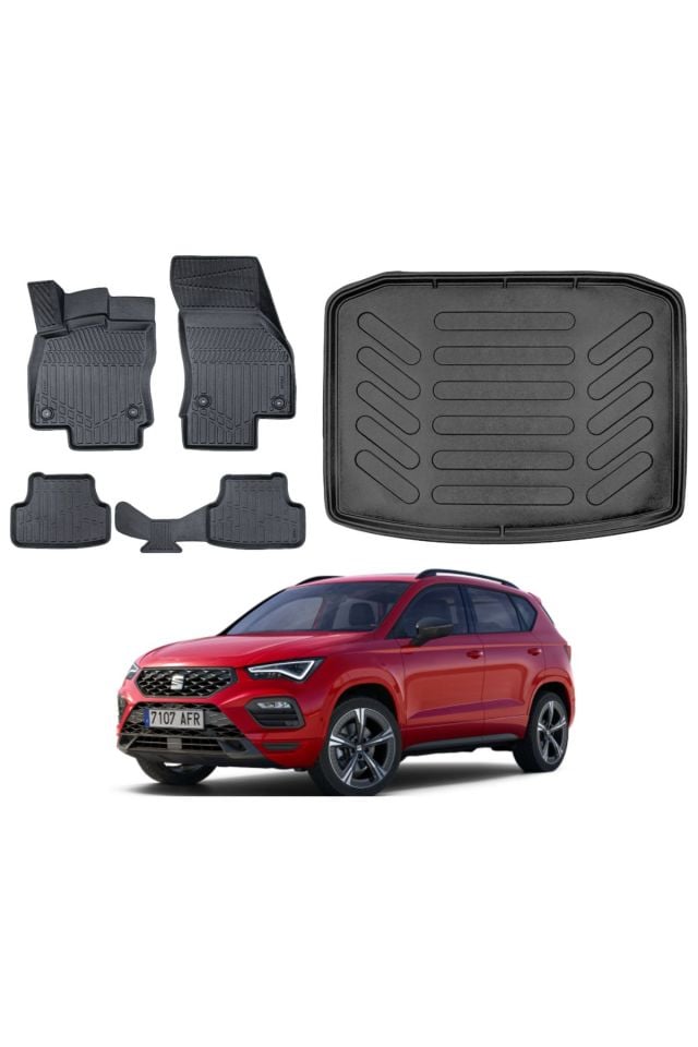Seat Ateca 4x4 2021 Model 3D Bagaj Havuzu+3D Araca Özel Paspas Takımı Birebir uyumlu