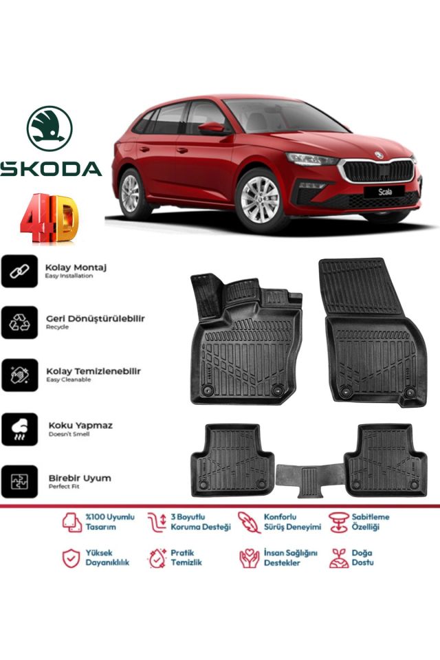 Skoda Scala 2023 Model 4D Havuzlu Paspas