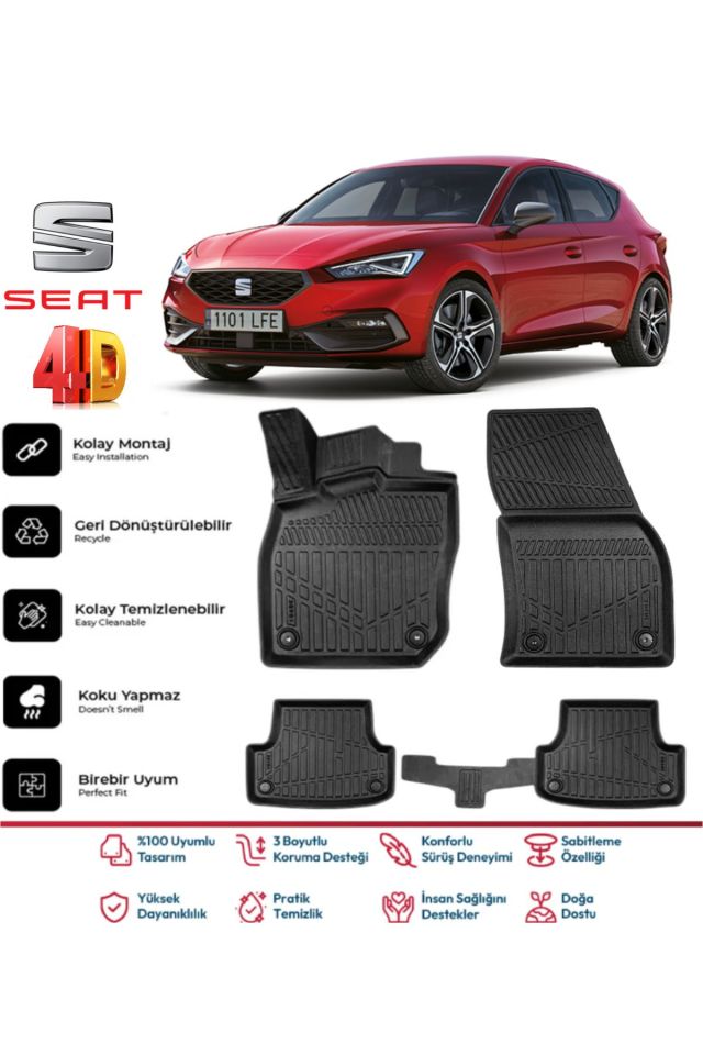 Seat Leon 2025 Model 4D Havuzlu Paspas
