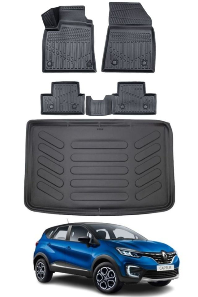Renault Captur 2013 Model Bagaj Havuzu Araca Özel Siyah Paspas Takımı