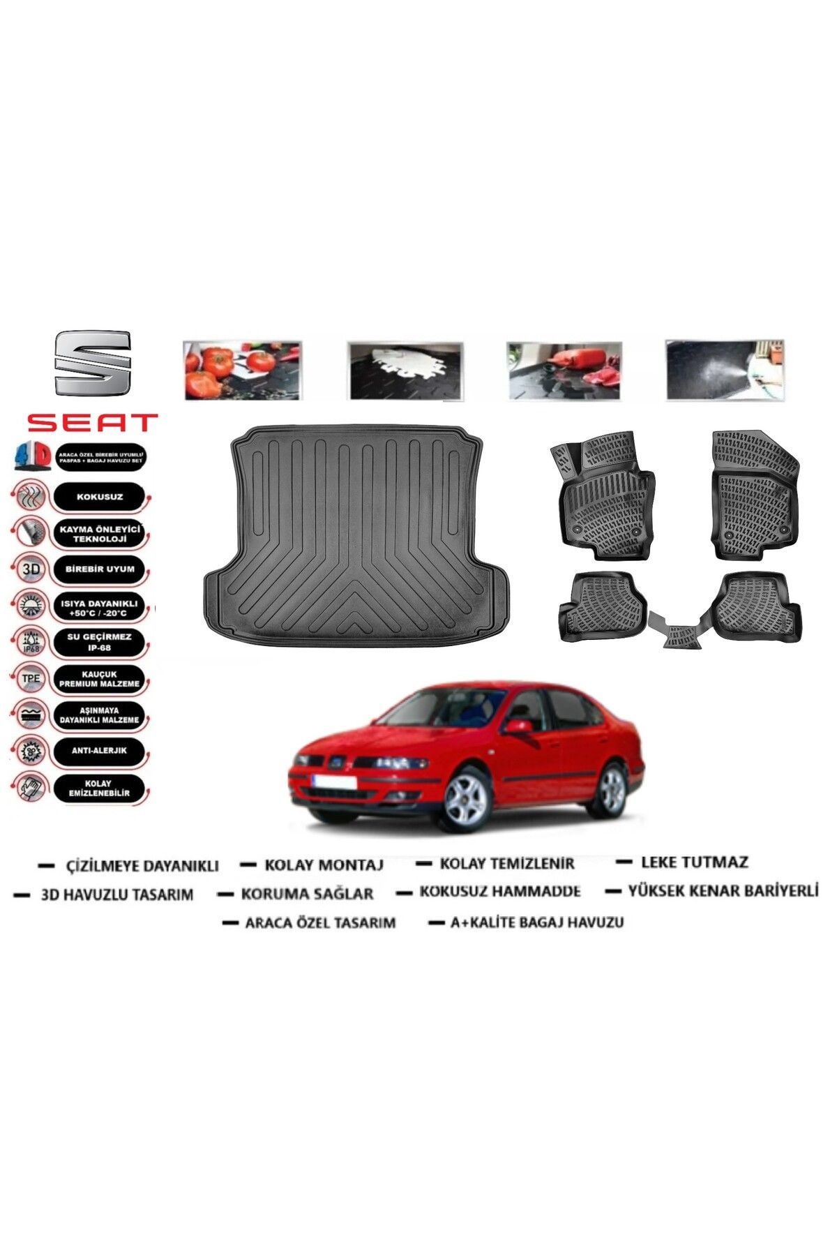 Seat Toledo Sedan 2001 Model Bagaj Havuzu Araca Özel Paspas Takımı Prrox