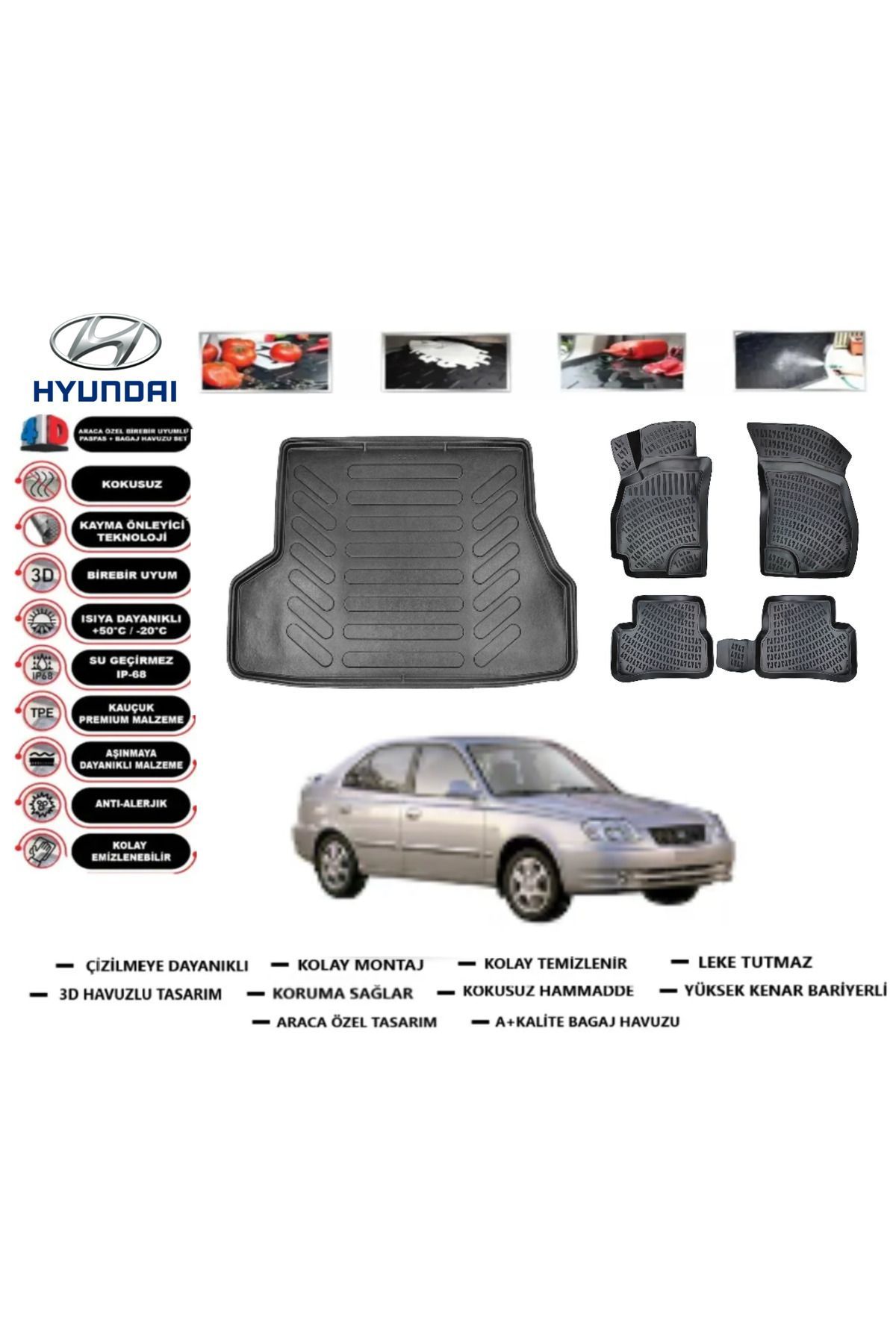 Hyundai Admira 2001 Model Bagaj Havuzu Araca Özel Paspas Takımı Prrox