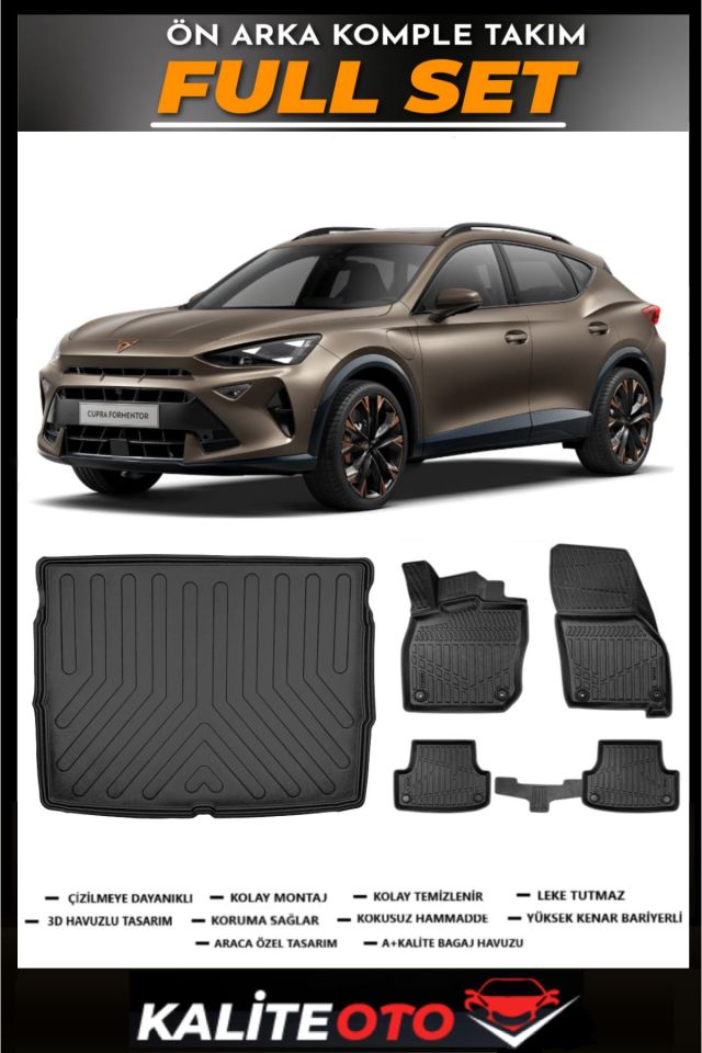 Cupra Formentor Üst Bagaj Havuzu+4.5D Havuzlu Paspas Seti 2025 Model