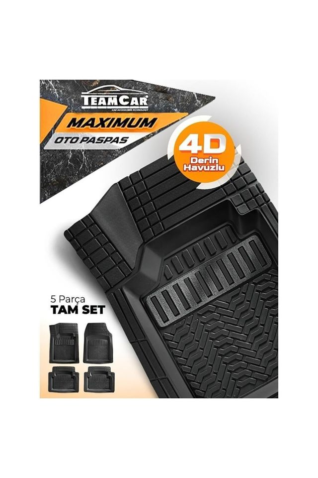 Tofaş Kartal 1988-2000 3d Bagaj Havuzu+3d Maximum Siyah Havuzlu Paspas Gri Kromajlı