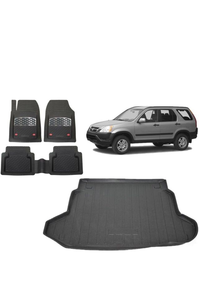 Honda CR-V 2006 Model 3D Bagaj Havuzu+3D Havuzlu Safir Karbon Kromlu Paspas