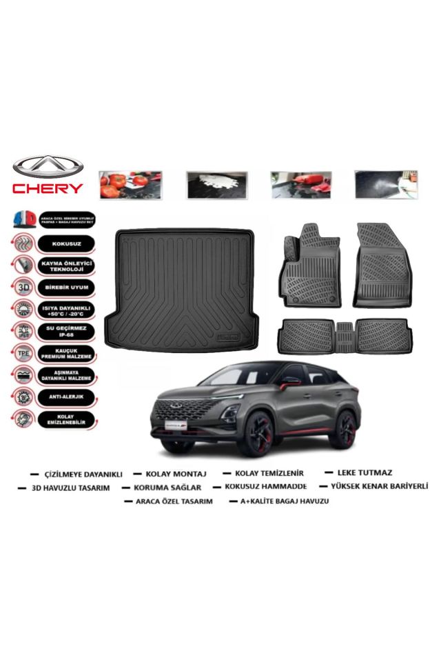 Chery Omoda 5 2023 Model Bagaj Havuzu Araca Özel Paspas Takımı Prrox