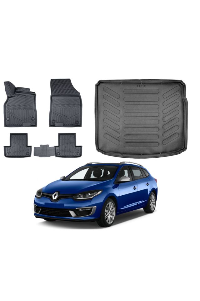 Renault Megane 3 Sporttourer 2009 Model Bagaj Havuzu Paspas Takımı Maxi Eva Serisi