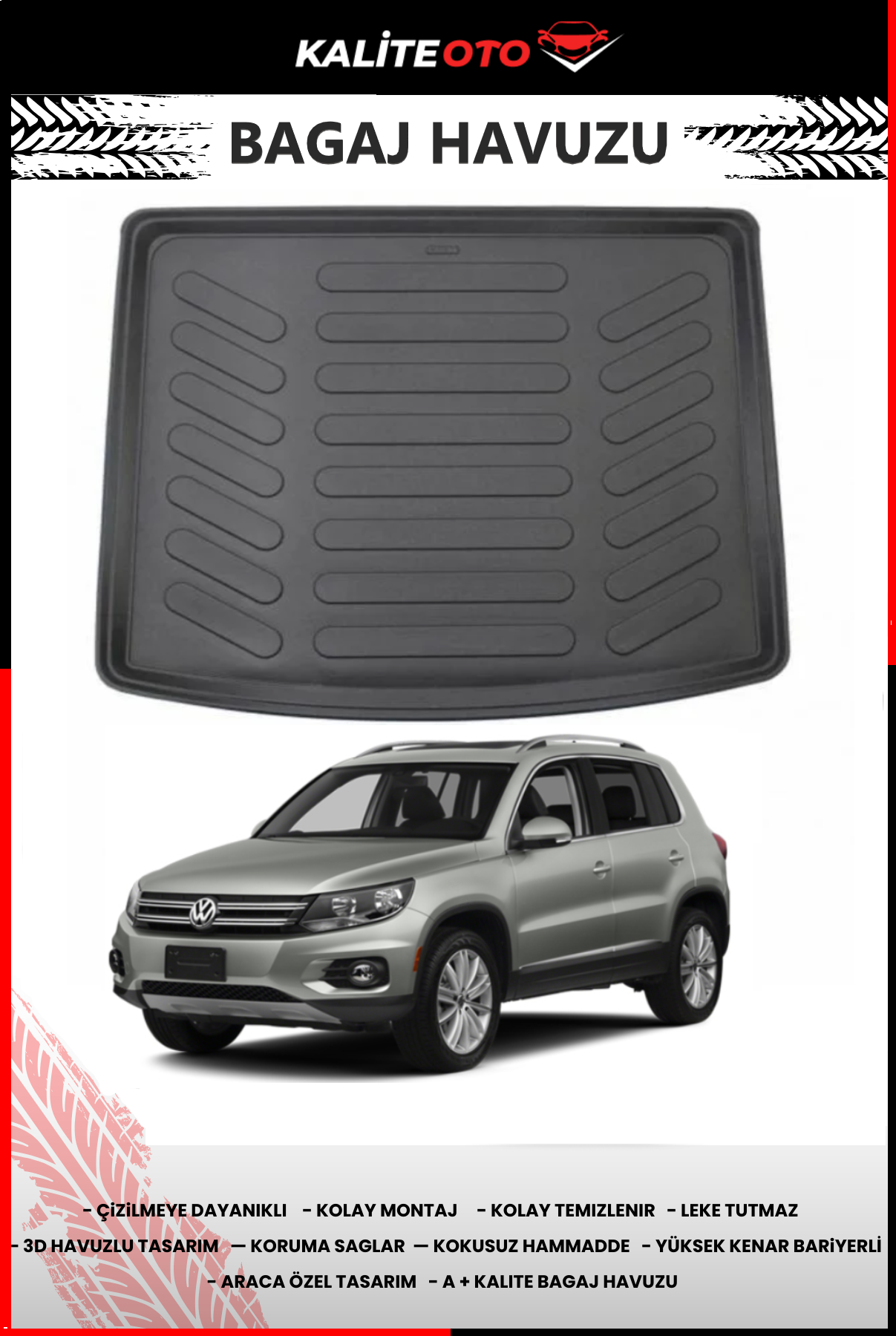 Volkswagen Tiguan Stepneli Bagaj Havuzu 2008-2015 Arası