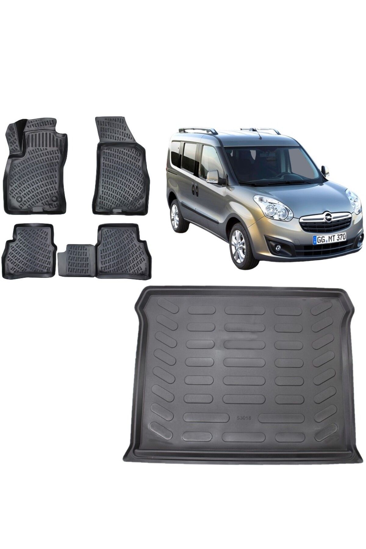 Opel Combo 2011 Model 3D Bagaj Havuzu+3D Havuzlu Araca Özel Paspas Takımı