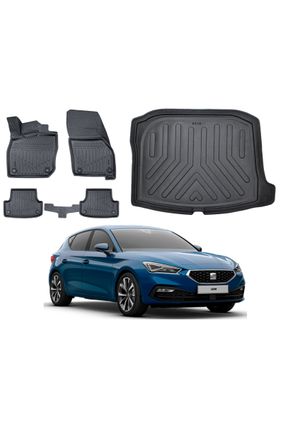 Seat Leon 2020 Sonrası 3D Bagaj Havuzu+3D Araca Özel Paspas Takımı