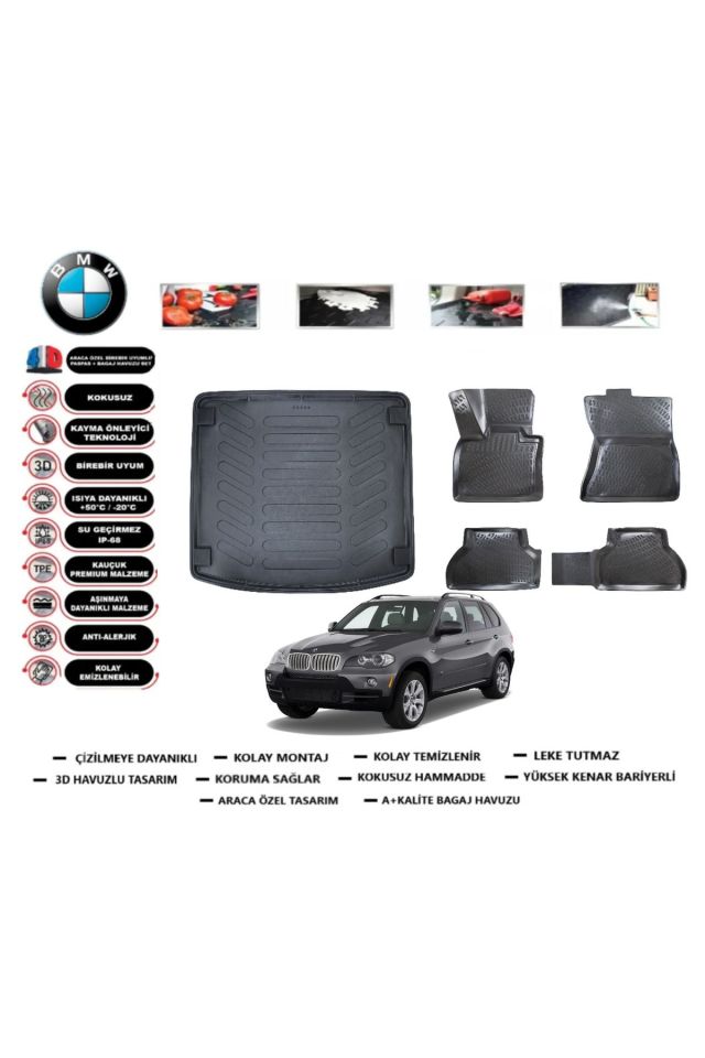 Bmw X6 2015 Model Bagaj Havuzu Araca Özel Paspas Takımı Flex