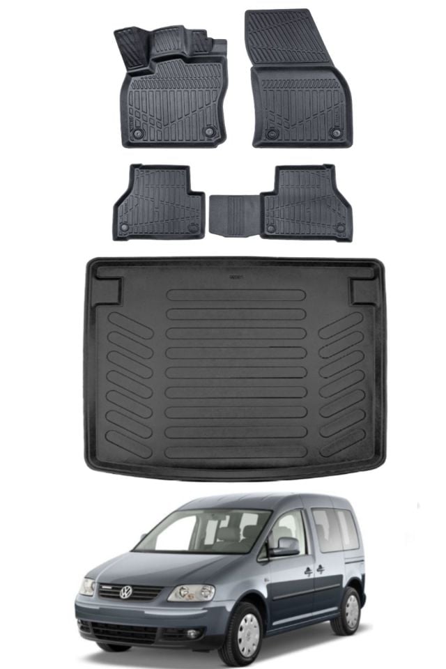 Volkswagen Caddy 2004 Model Bagaj Havuzu Araca Özel Siyah Paspas Takımı