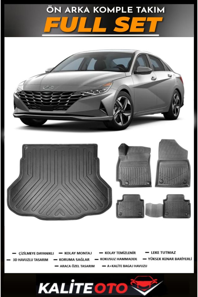 Hyundai Elantra Bagaj Havuzu+4.5D Havuzlu Paspas Seti 2024 Model