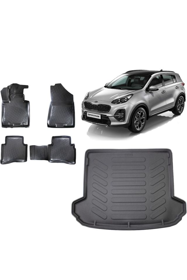 Kia Sportage R 2016 Model 3D Bagaj Havuzu+3D Havuzlu Araca Özel Paspas Takımı