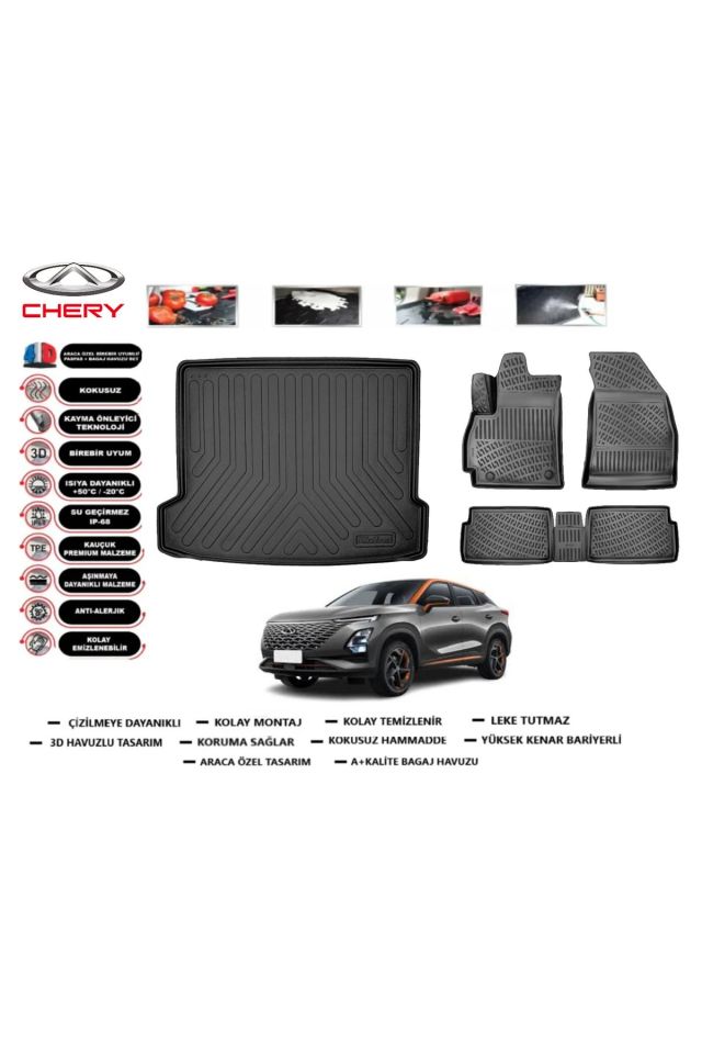 Chery FX 2025 Model Bagaj Havuzu Araca Özel Paspas Takımı Prrox