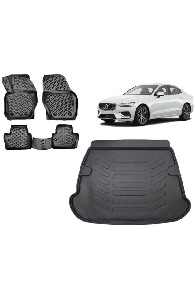 Volvo S60 2012 Model 3D Bagaj Havuzu+3D Havuzlu Araca Özel Paspas Takımı