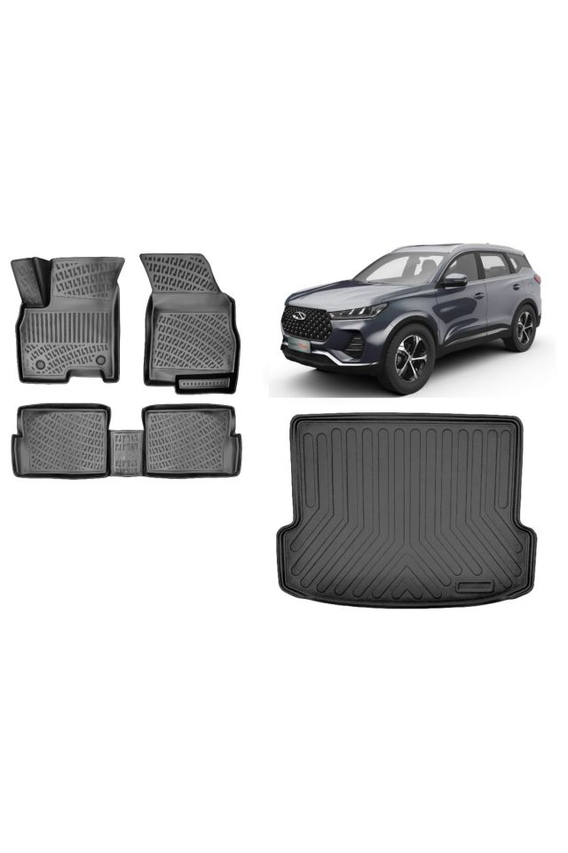 Chery Tiggo 7 Pro 2022 Model 3D Bagaj Havuzu+3D Havuzlu Araca Özel Paspas Takımı