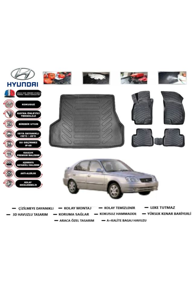 Hyundai Admira 2002 Model Bagaj Havuzu Araca Özel Paspas Takımı Prrox