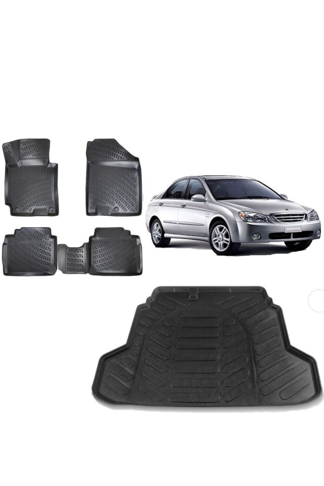 Kia Cerato 2006 Model 3D Bagaj Havuzu+3D Havuzlu Araca Özel Paspas Takımı