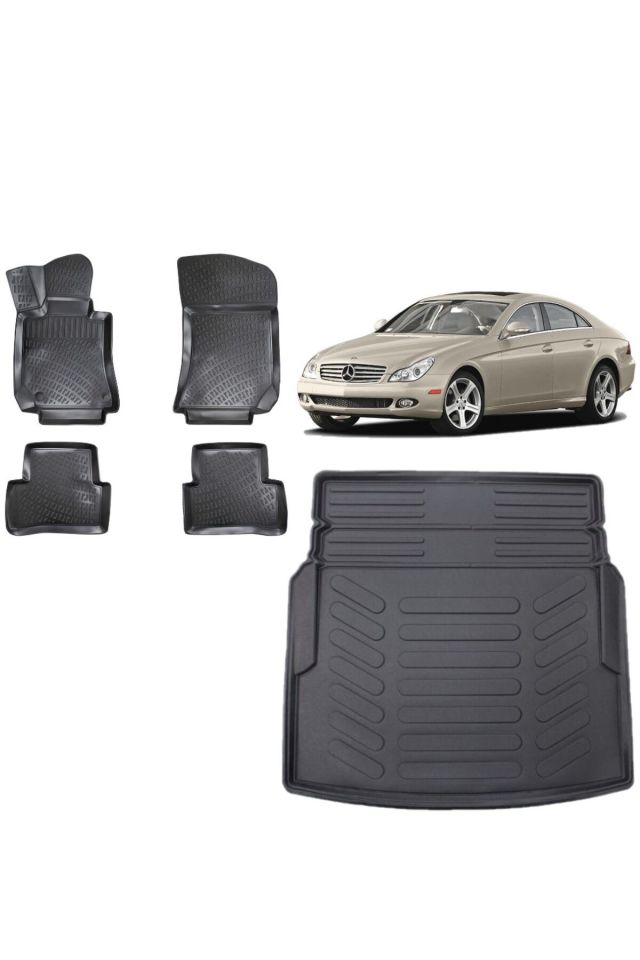 Mercedes CLS C219 2005 Model 3D Bagaj Havuzu+3D Havuzlu Araca Özel Paspas Takımı