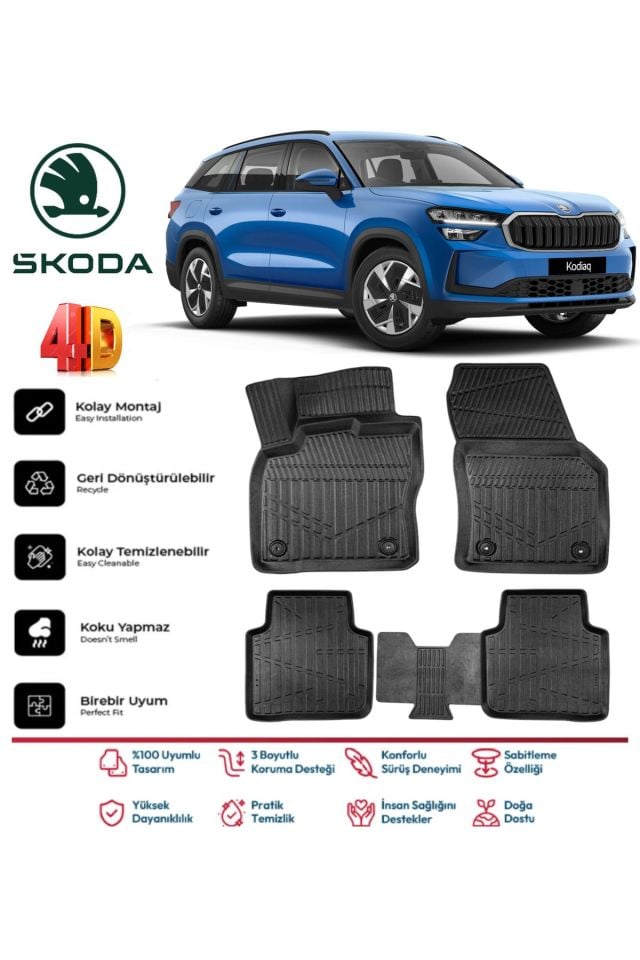 Skoda Kodiaq 2024 Model 4D Havuzlu Paspas