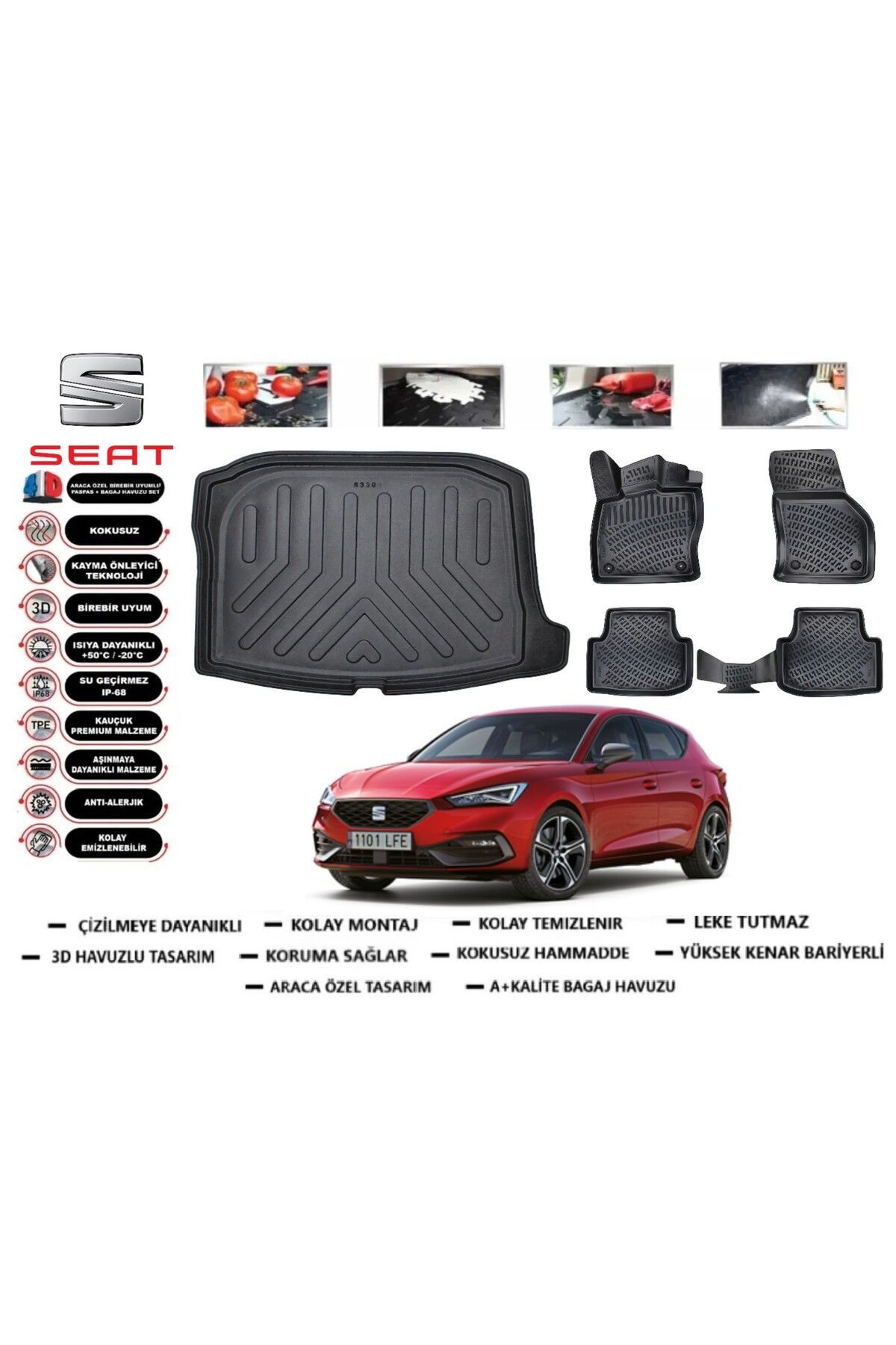 Seat Leon 2023 Model Bagaj Havuzu Araca Özel Paspas Takımı Prrox