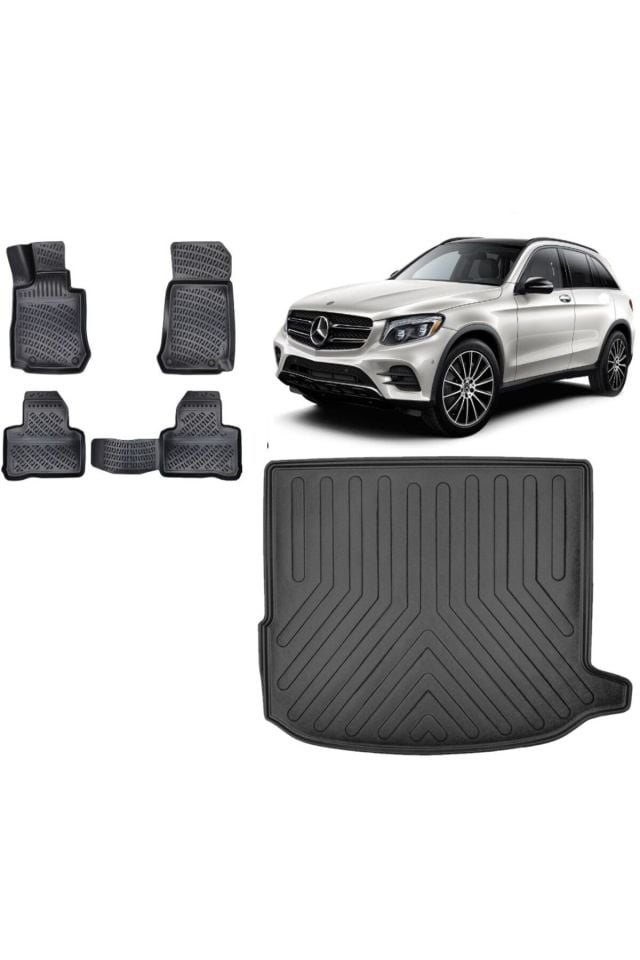 Mercedes GLC Coupe 2020 Model 3D Bagaj Havuzu+3D Havuzlu Araca Özel Paspas Takımı