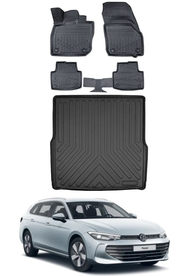 Volkswagen Passat B9 2024 Model Bagaj Havuzu Araca Özel Siyah Paspas Takımı