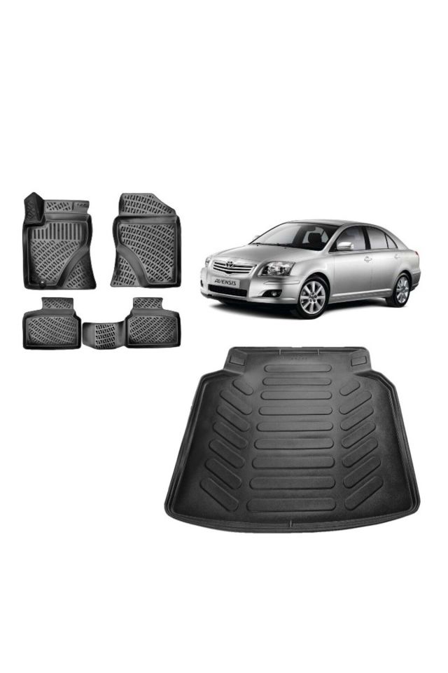 Toyota Avensis 2005 Model 3D Bagaj Havuzu+3D Havuzlu Araca Özel Paspas Takımı